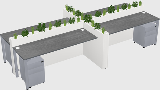 Rectangular shared desk