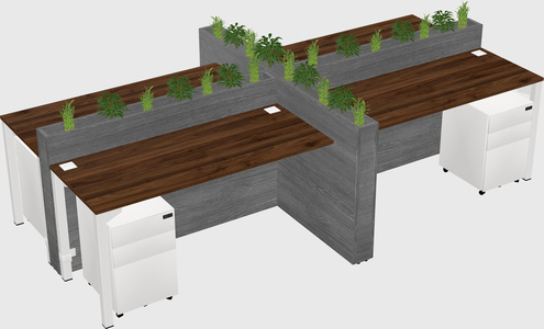 Rectangular shared desk