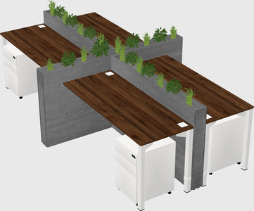 Rectangular shared desk