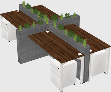 Rectangular shared desk