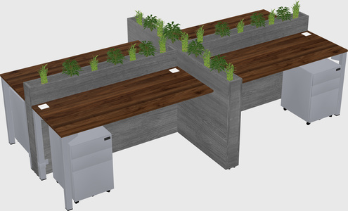 Rectangular shared desk