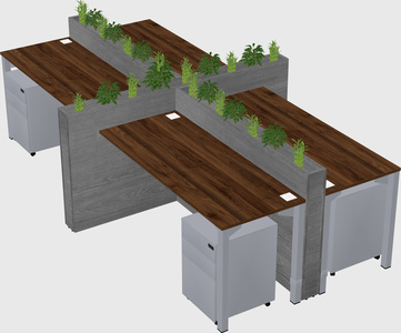 Rectangular shared desk