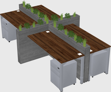 Rectangular shared desk