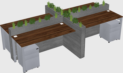 Rectangular shared desk