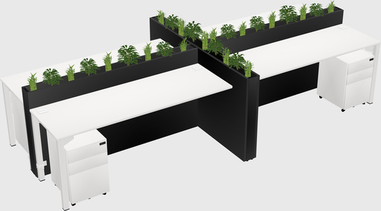 Rectangular shared desk