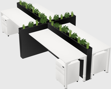 Rectangular shared desk