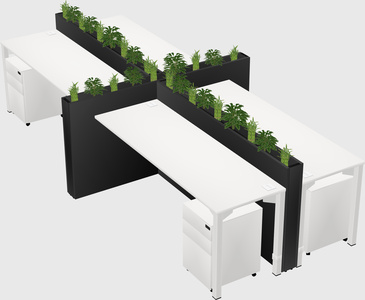 Rectangular shared desk