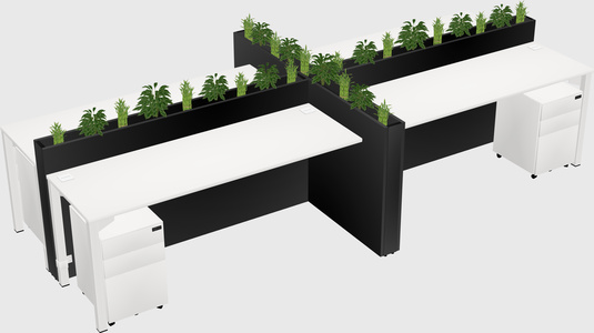 Rectangular shared desk