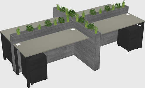 Rectangular shared desk