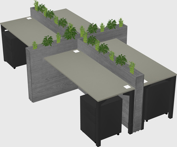 Rectangular shared desk