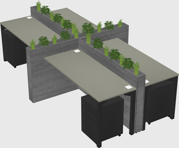 Rectangular shared desk
