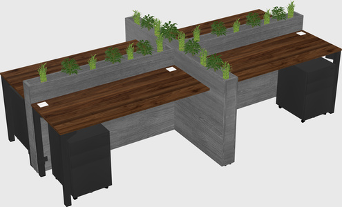 Rectangular shared desk