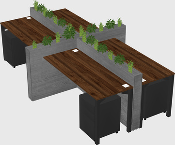 Rectangular shared desk
