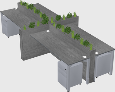 Rectangular shared desk