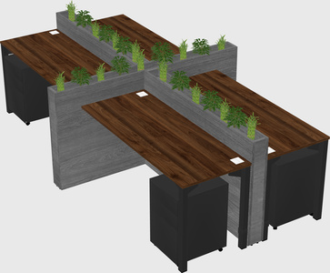 Rectangular shared desk