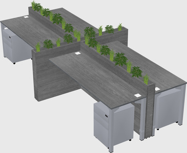 Rectangular shared desk