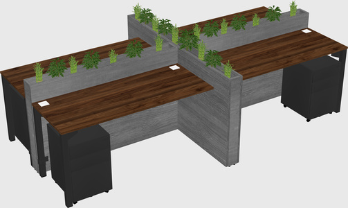 Rectangular shared desk