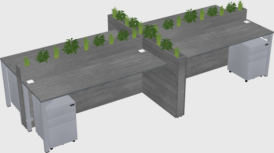 Rectangular shared desk