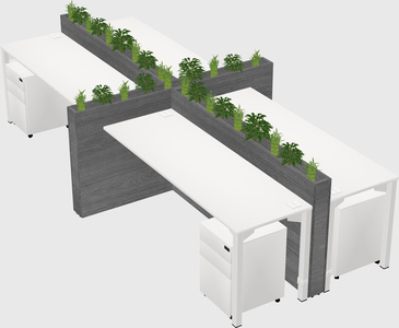 Rectangular shared desk