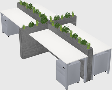 Rectangular shared desk