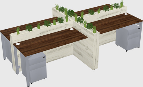 Rectangular shared desk