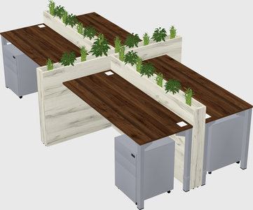 Rectangular shared desk