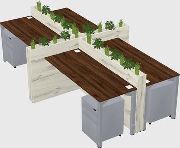 Rectangular shared desk