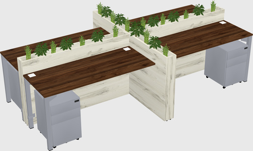 Rectangular shared desk