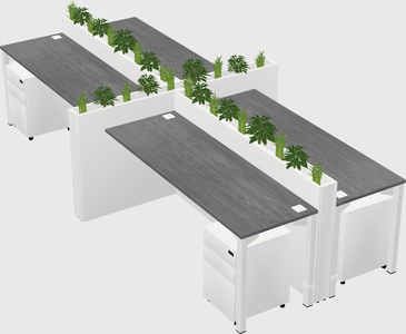 Rectangular shared desk