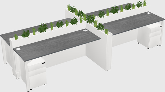 Rectangular shared desk