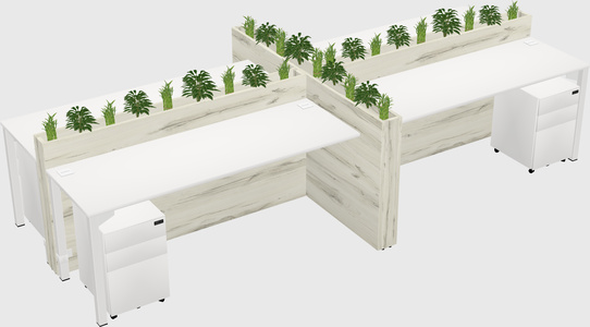 Rectangular shared desk
