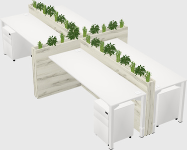 Rectangular shared desk