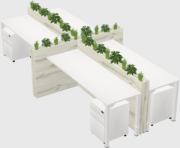 Rectangular shared desk