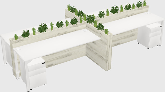 Rectangular shared desk