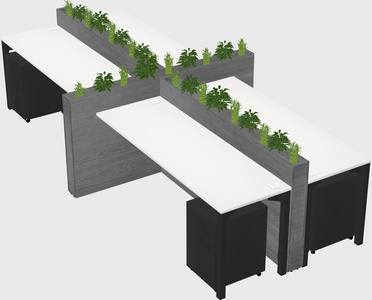 Rectangular shared desk