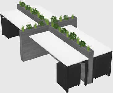 Rectangular shared desk
