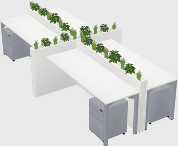 Rectangular shared desk