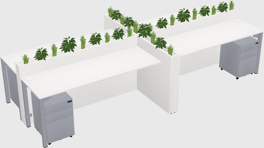 Rectangular shared desk