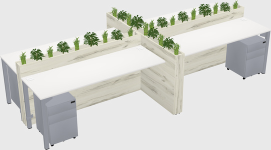 Rectangular shared desk