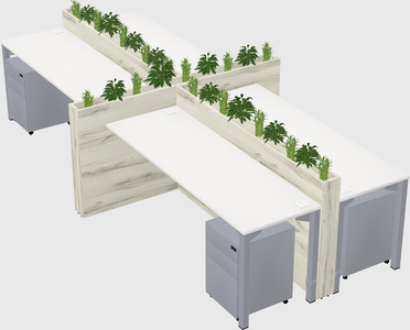 Rectangular shared desk