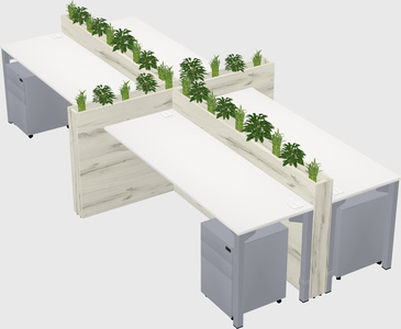 Rectangular shared desk