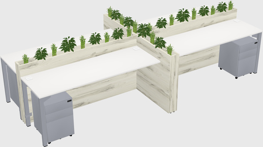 Rectangular shared desk
