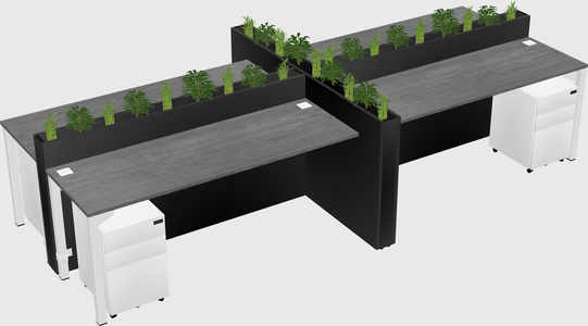 Rectangular shared desk