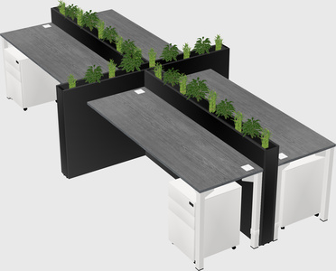 Rectangular shared desk