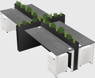 Rectangular shared desk