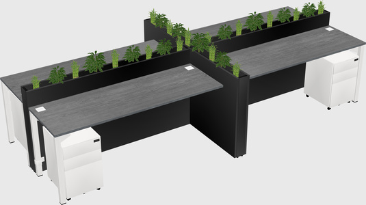 Rectangular shared desk