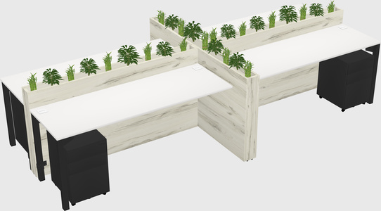 Rectangular shared desk