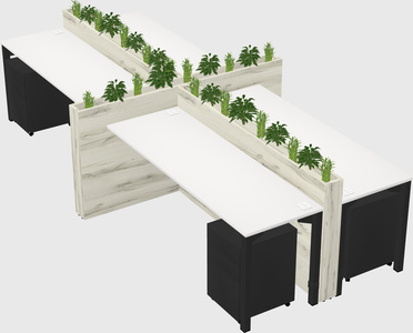 Rectangular shared desk