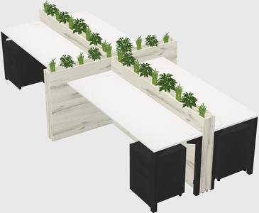 Rectangular shared desk