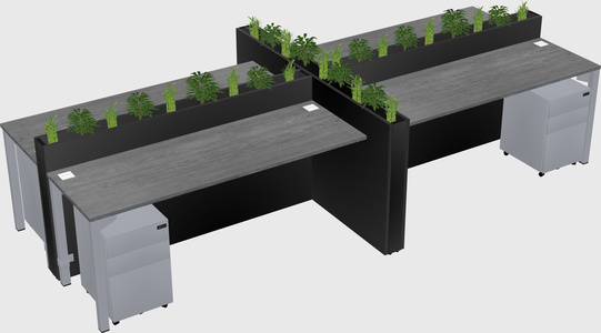 Rectangular shared desk